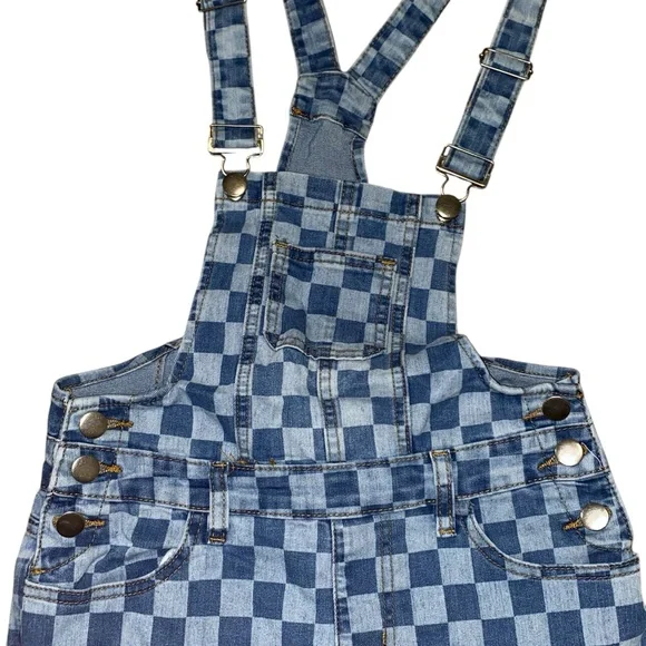 Fashion Nova Blue Checkered Skinny Jumpsuit - Picture 6 of 7